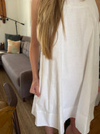 Miou Muse Zoe White Linen Sleeveless Mini Dress