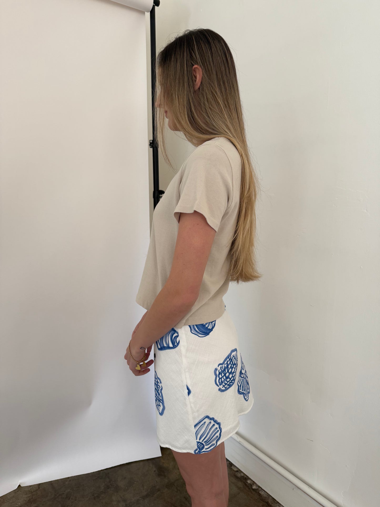 Bailey Rose Amelia Seashell Cotton Mini Skirt