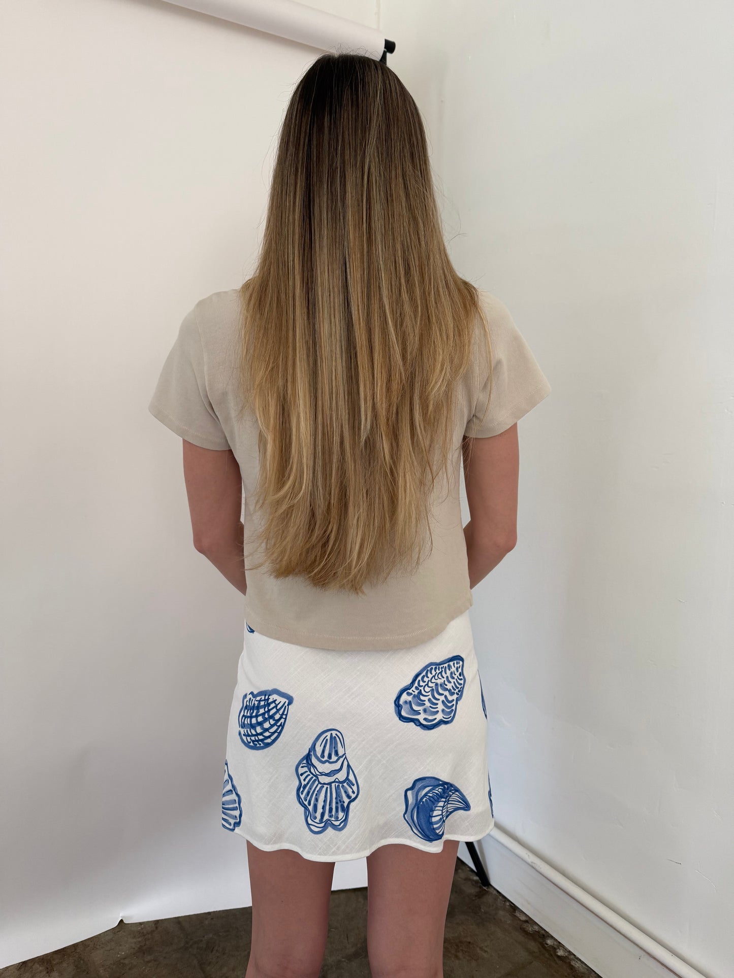 Bailey Rose Amelia Seashell Cotton Mini Skirt