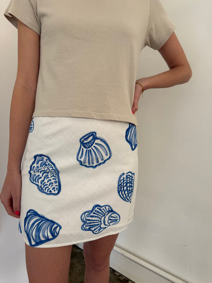 Bailey Rose Amelia Seashell Cotton Mini Skirt