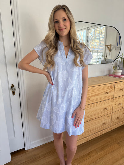 PINCH Ayla Blue Floral Print Mini Dress