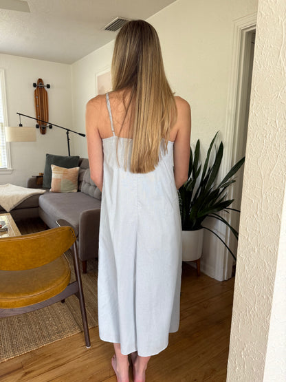 Needii Brooks Pintuck Linen Midi Dress