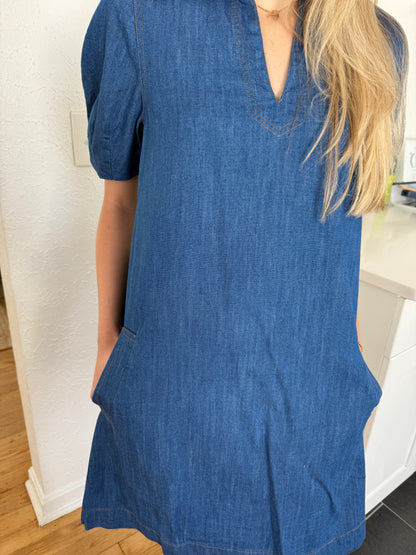 Current Air Blake Denim Collared Mini Dress