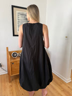 PINCH Brielle Solid Bubble Hem Midi Dress (Black)