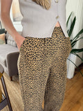 FRNCH Cherin Leopard Cotton Relaxed Trouser Pants