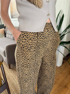 FRNCH Cherin Leopard Cotton Relaxed Trouser Pants