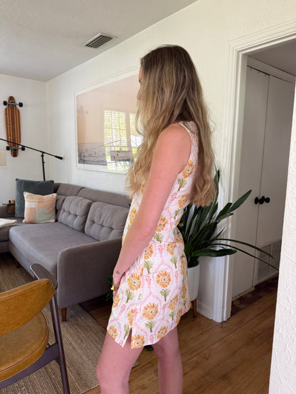 Aureum Betsy Blush Floral Print Shift Mini Dress