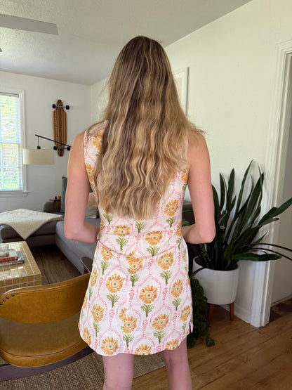 Aureum Betsy Blush Floral Print Shift Mini Dress