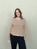 PINCH Vienna Beige Knit Layered Pullover Sweater