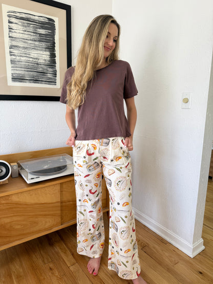 Bailey Rose Billie Coastal Picnic Printed Wide Leg Pants
