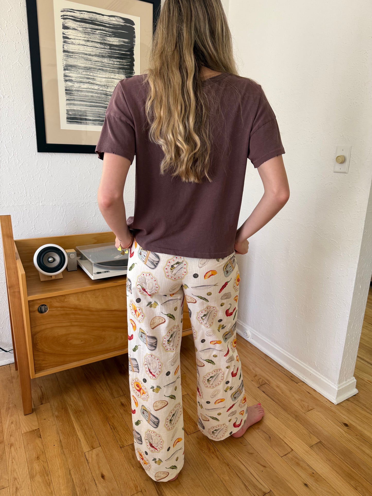 Bailey Rose Billie Coastal Picnic Printed Wide Leg Pants