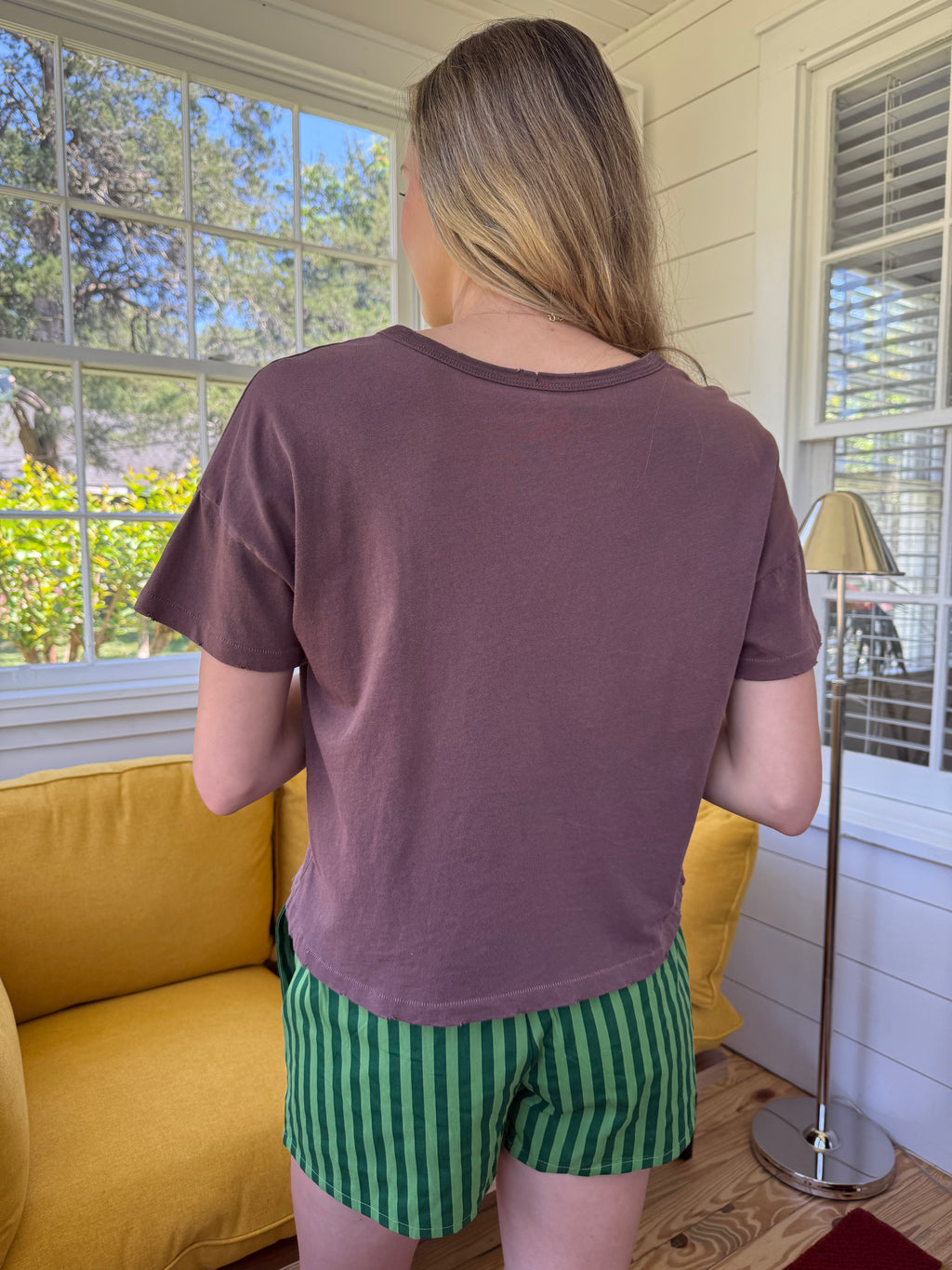 Things Between Bristol Green Striped Boxer Shorts (M)