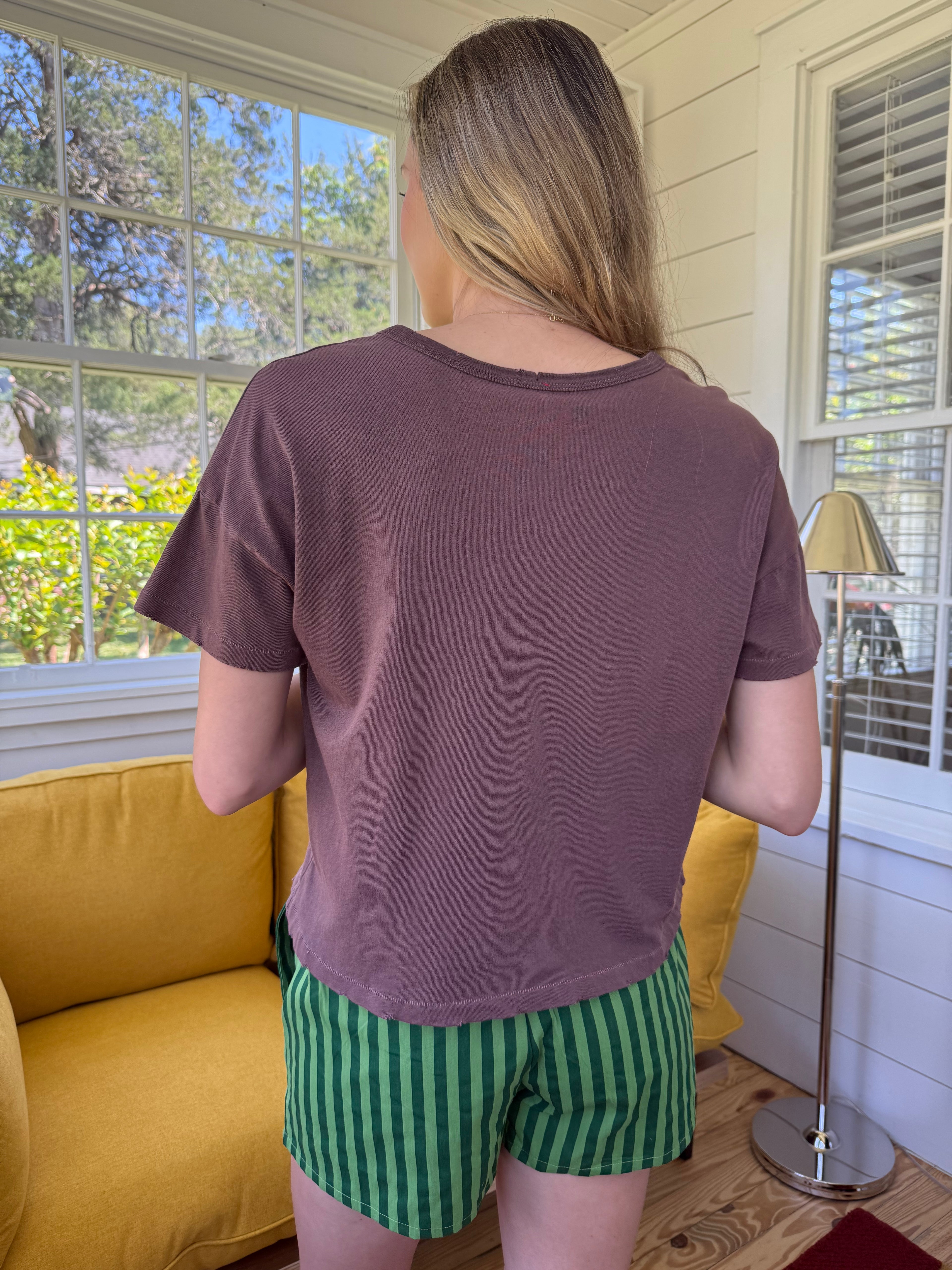 Things Between Bristol Green Striped Boxer Shorts (M)