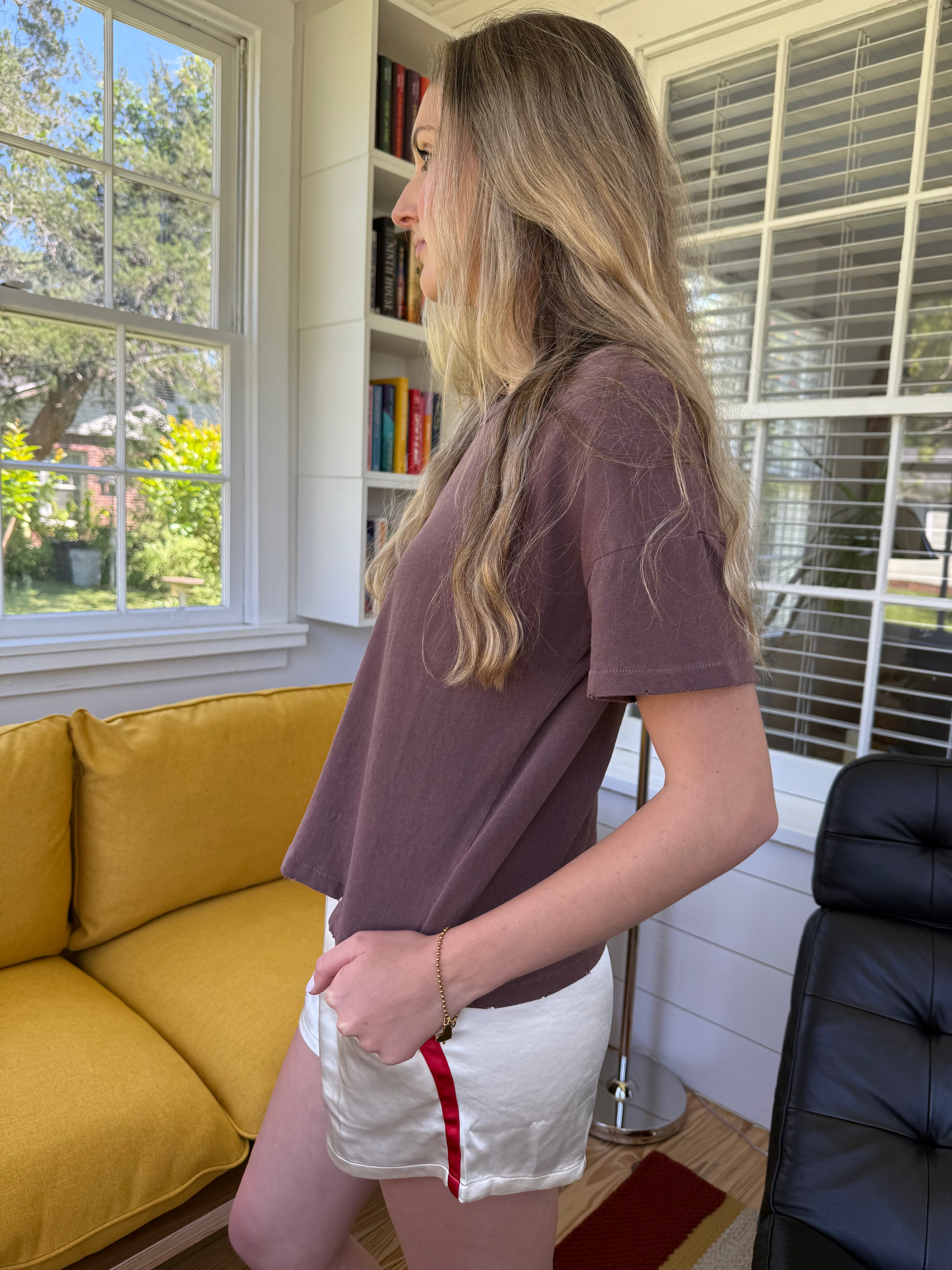 Things Between Brice Ivory Satin Stripe Boxer Shorts