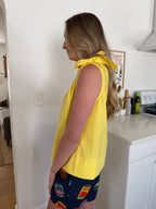PINCH Brooke Yellow Tie Detail Cotton Sleeveless Top (M)