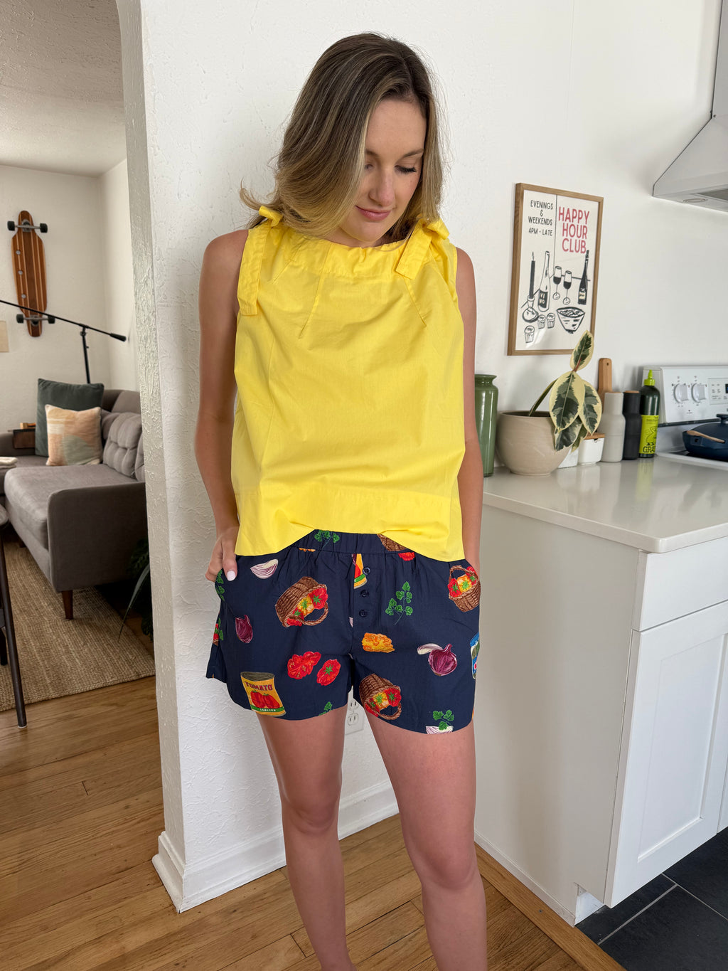 Bailey Rose Beck Navy Tomato Print Boxer Shorts