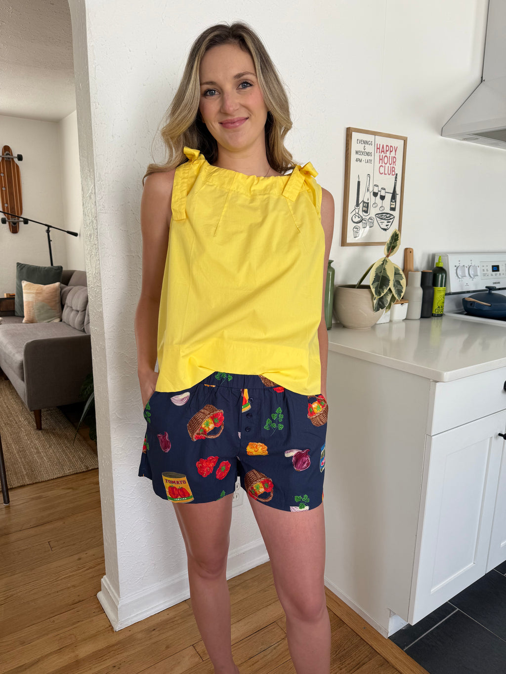 Bailey Rose Beck Navy Tomato Print Boxer Shorts