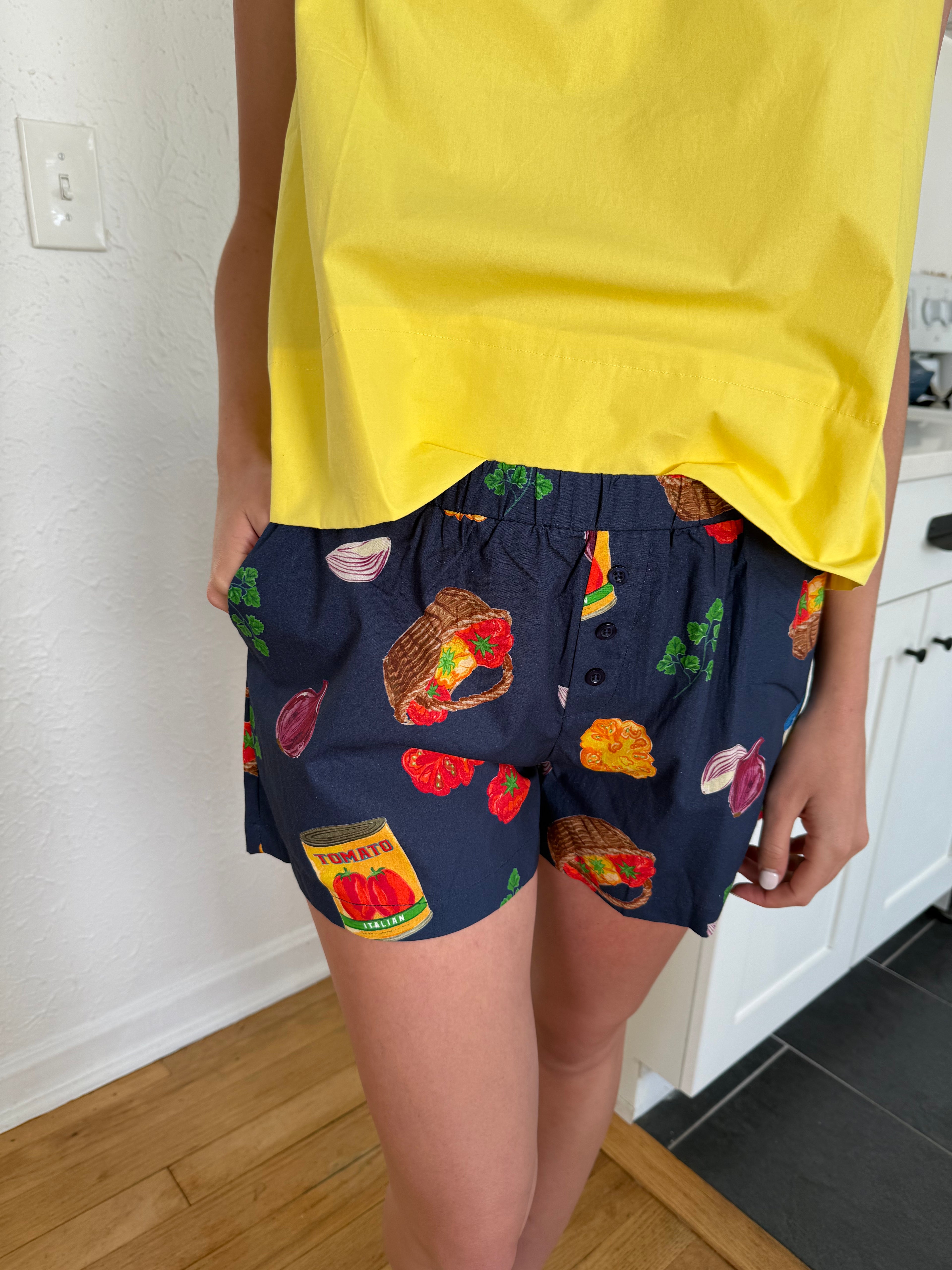 Bailey Rose Beck Navy Tomato Print Boxer Shorts