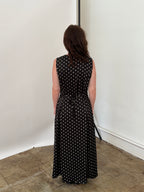 Things Between Daphne Black Polka Dot Sleeveless Maxi Dress (M)
