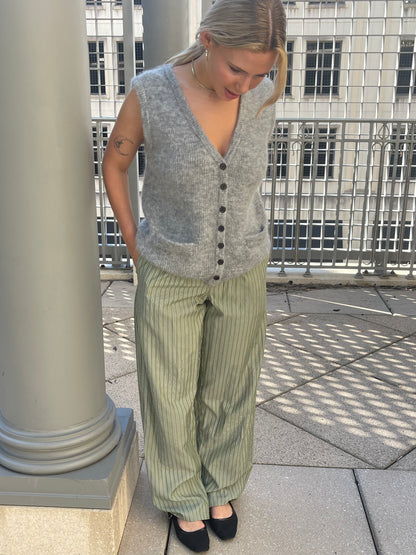 Things Between Luna Olive Striped Elastic Boxer Pants
