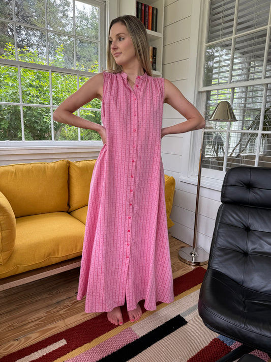 FRNCH Edvina Red Embroidered Print Sleeveless Maxi Dress