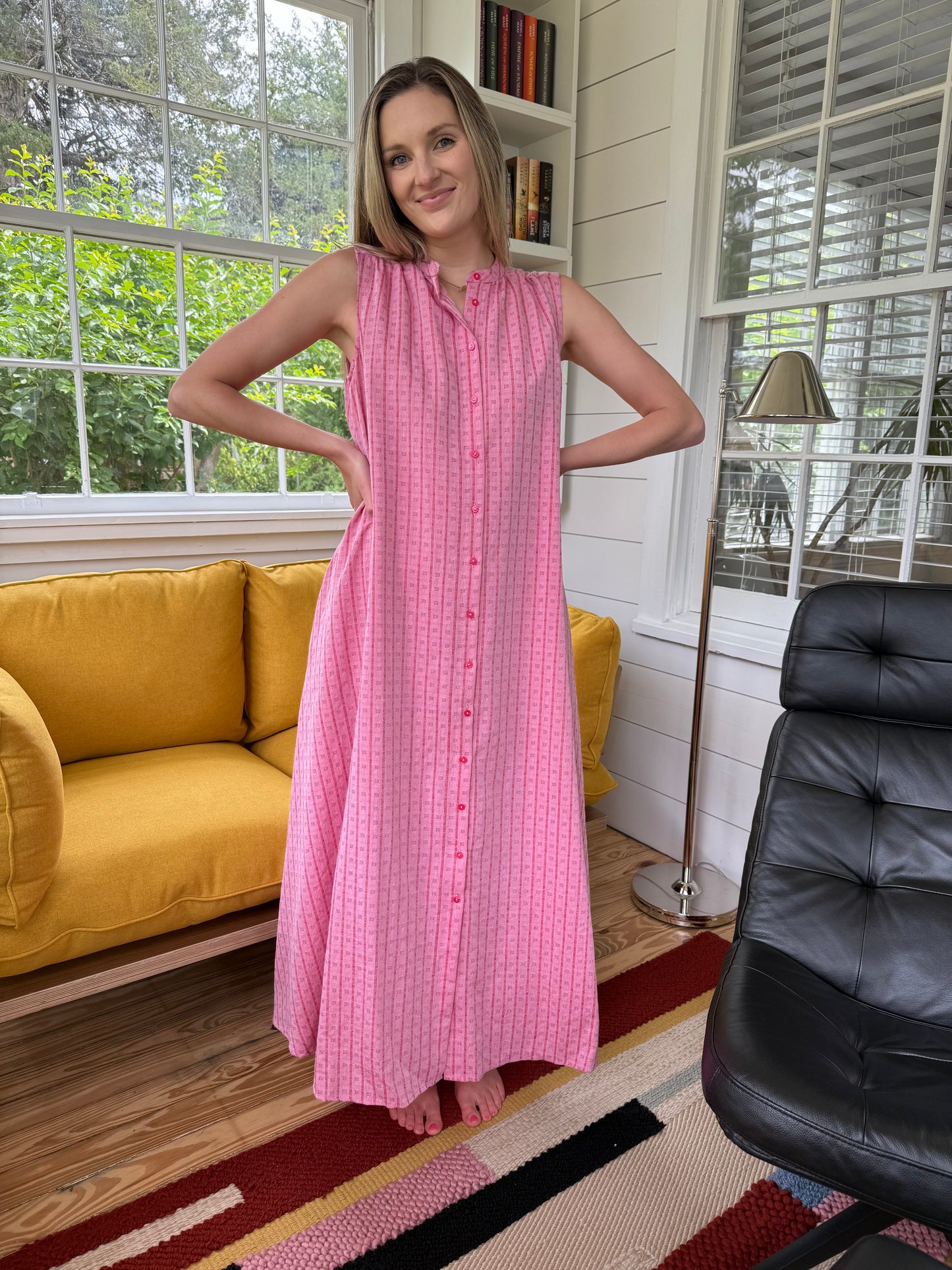 FRNCH Edvina Red Embroidered Print Sleeveless Maxi Dress