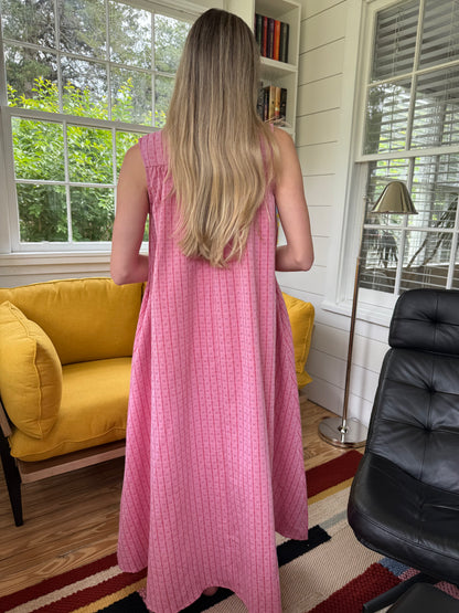 FRNCH Edvina Red Embroidered Print Sleeveless Maxi Dress