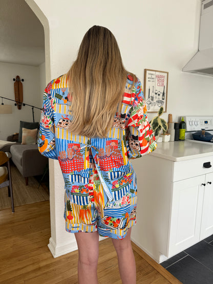 FRNCH Annea Bold Market Print Drawstring Shorts