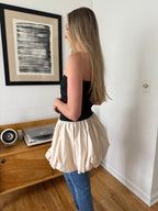 Sofie the Label Ella Black Longline Peplum Sleeveless Top