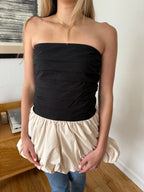 Sofie the Label Ella Black Longline Peplum Sleeveless Top