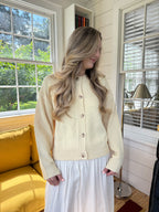 Millie Butter Yellow Knit Buttoned Cardigan Sweater
