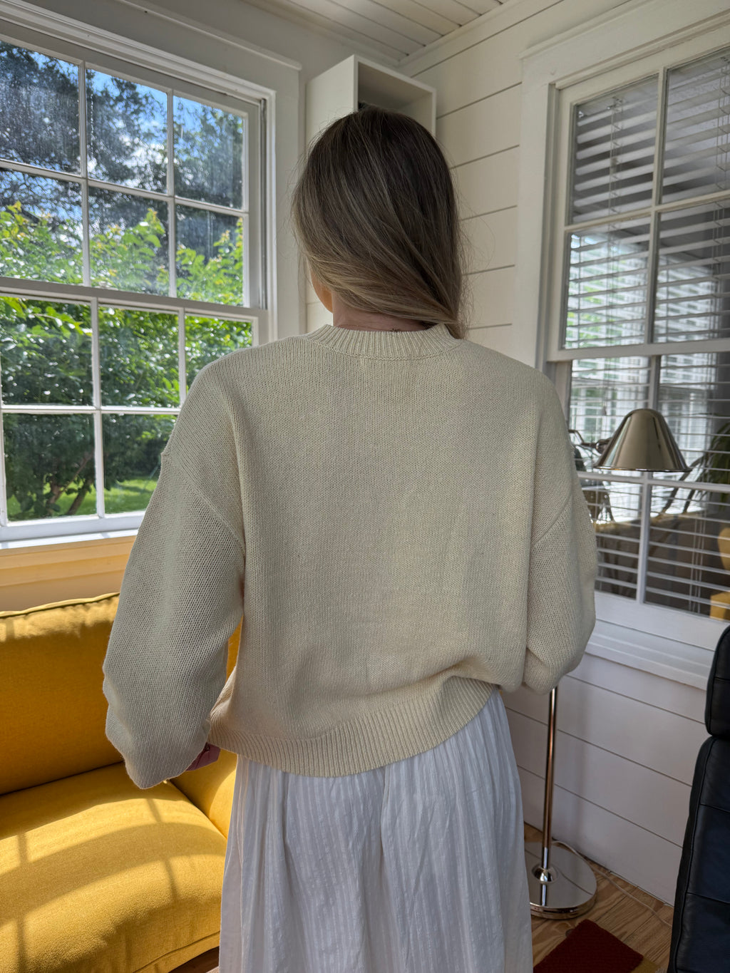 Millie Butter Yellow Knit Buttoned Cardigan Sweater