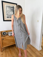 Things Between Giselle Gingham Buttoned Tank Midi Dress (Black)