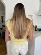 Things Between Piper Knit Short Sleeve Buttoned Top (Butter)