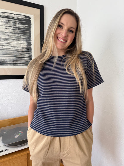 Things Between Georgia Relaxed Stripe T-Shirt (Navy)