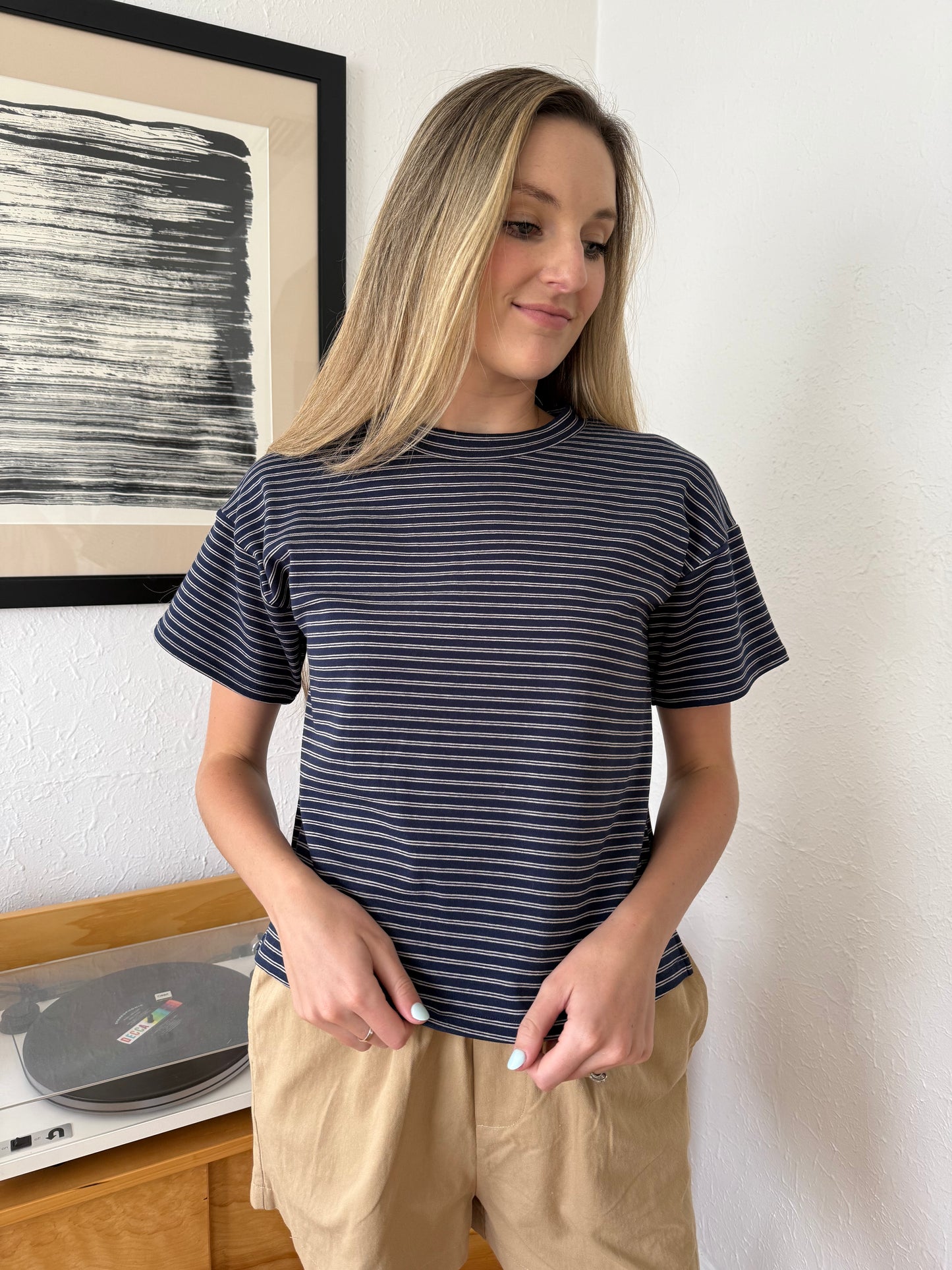 Things Between Georgia Relaxed Stripe T-Shirt (Navy)