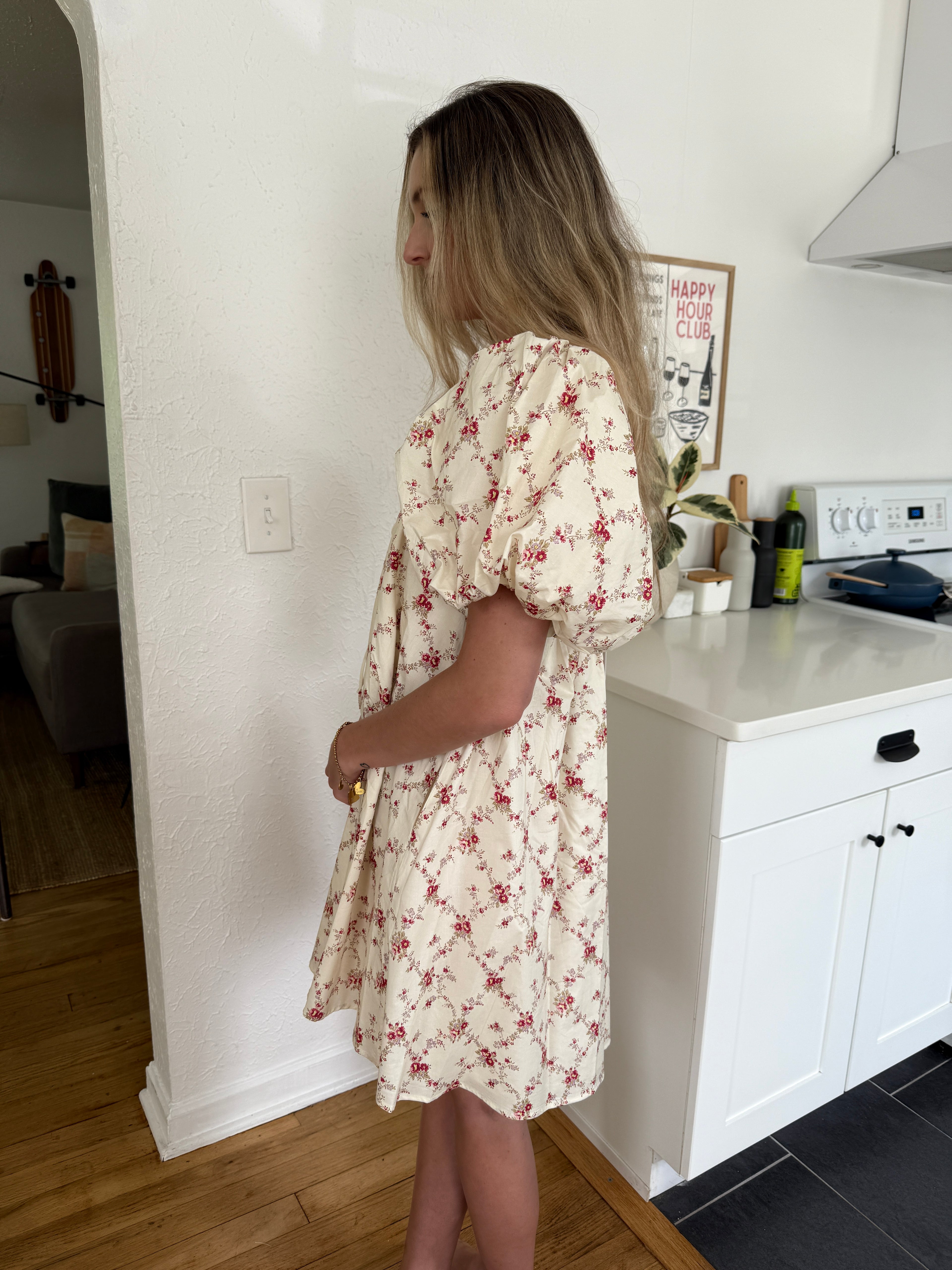 Sofie the Label Harriet Red Floral Babydoll Mini Dress