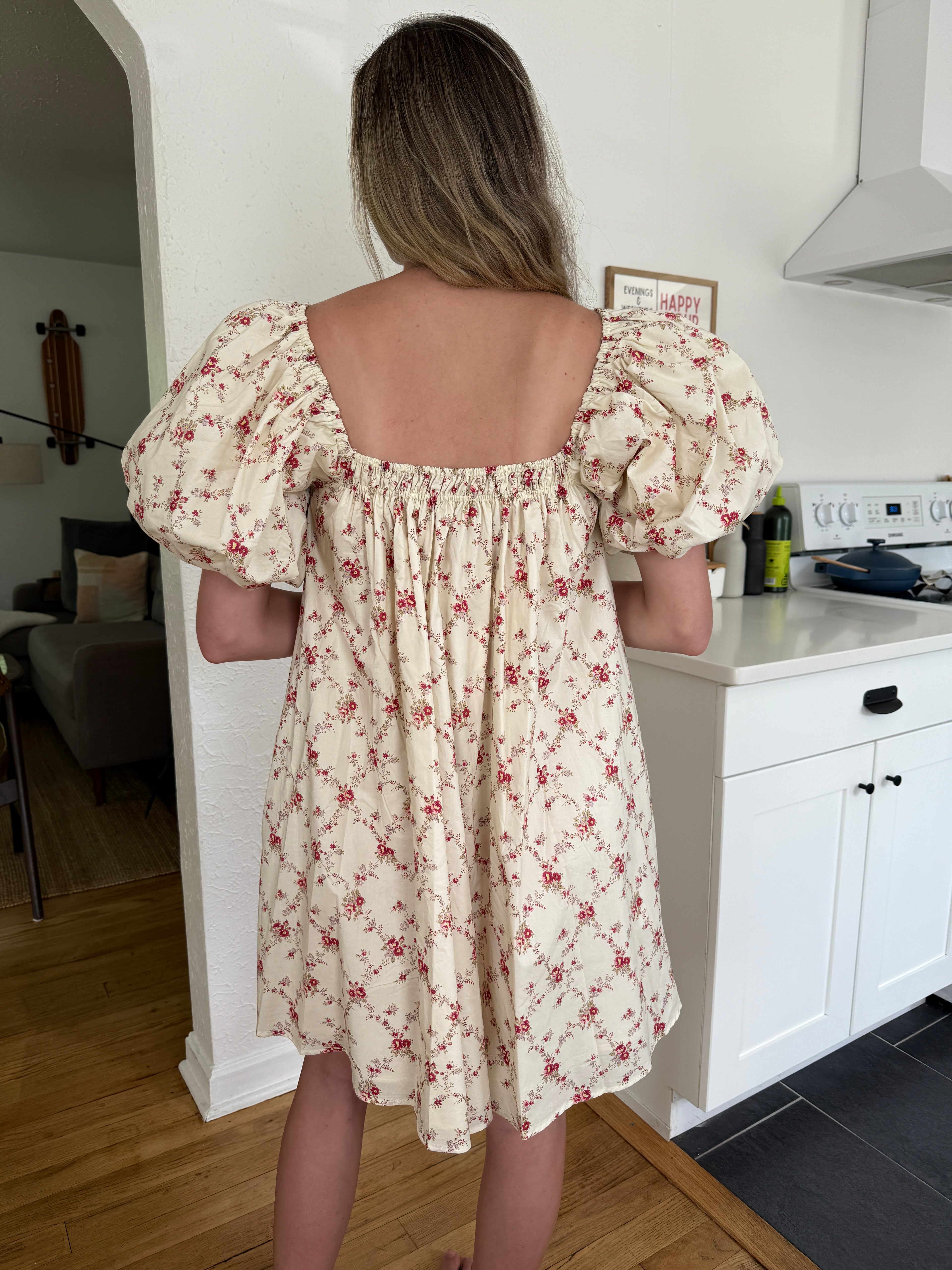 Sofie the Label Harriet Red Floral Babydoll Mini Dress