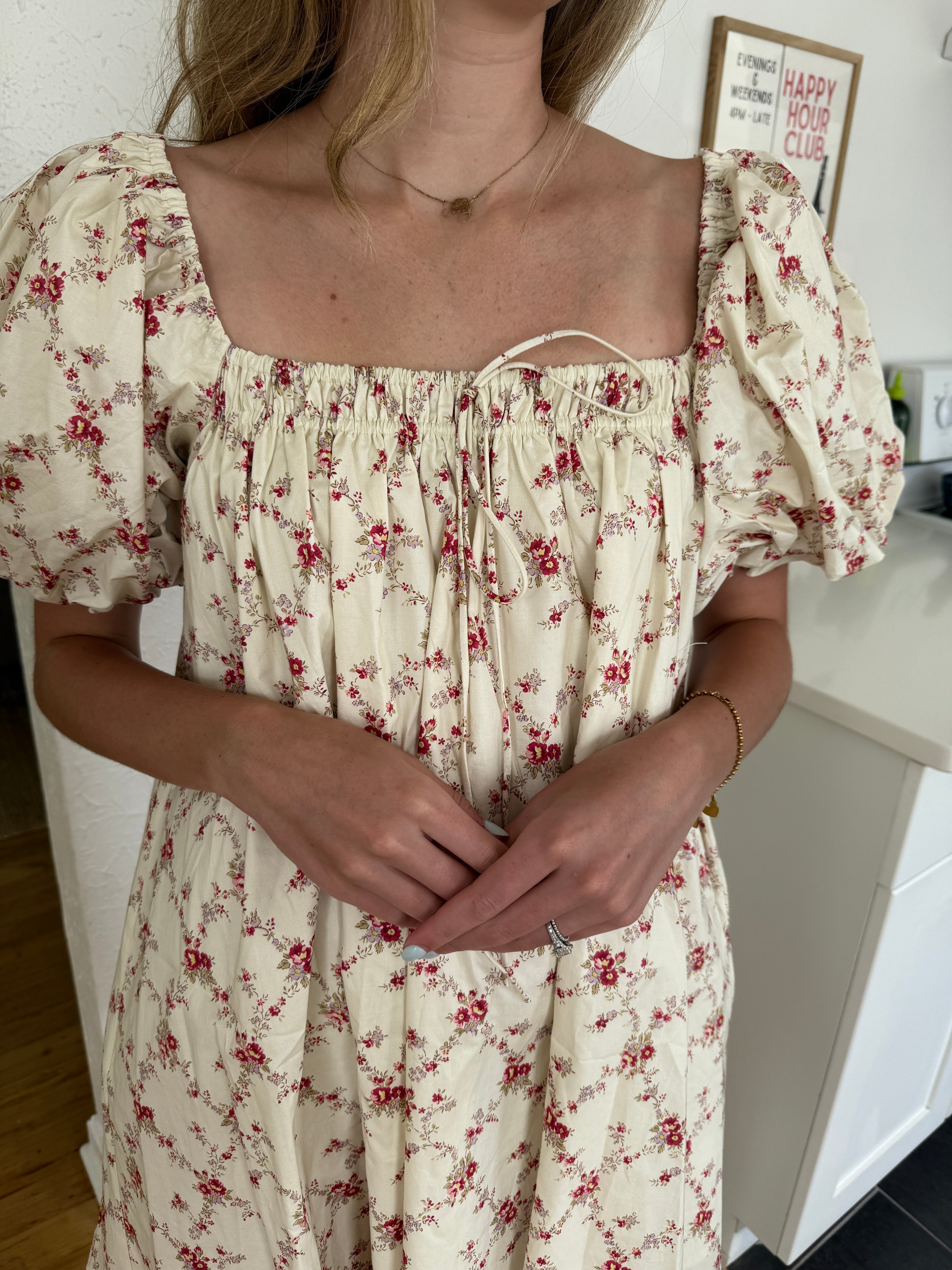 Sofie the Label Harriet Red Floral Babydoll Mini Dress