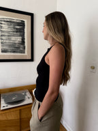 Hazel Black Cotton Stretch Tank Top