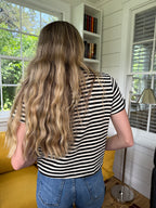 Hunter Striped Cotton Basic T-Shirt (Black)