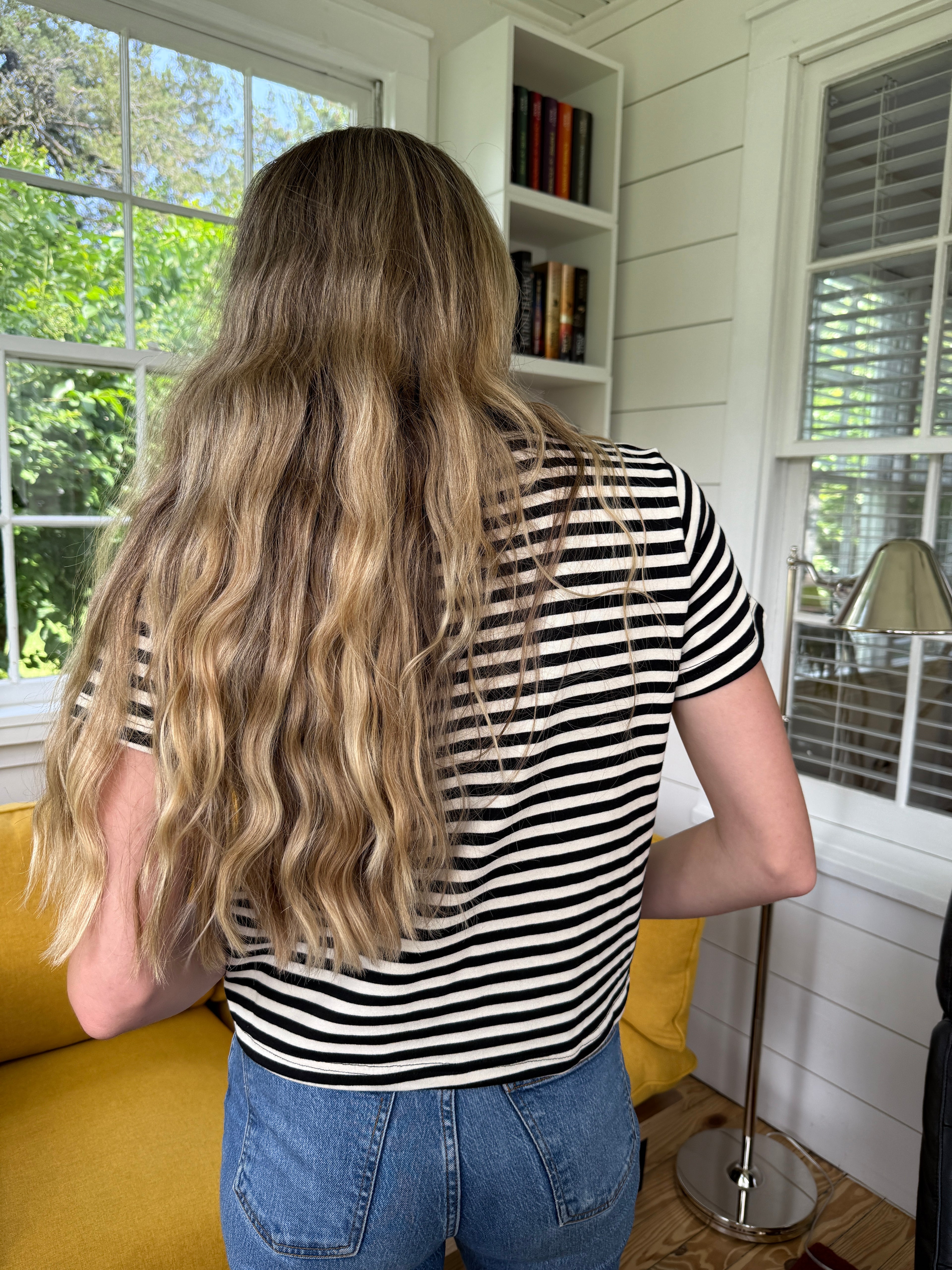 Hunter Striped Cotton Basic T-Shirt (Black)