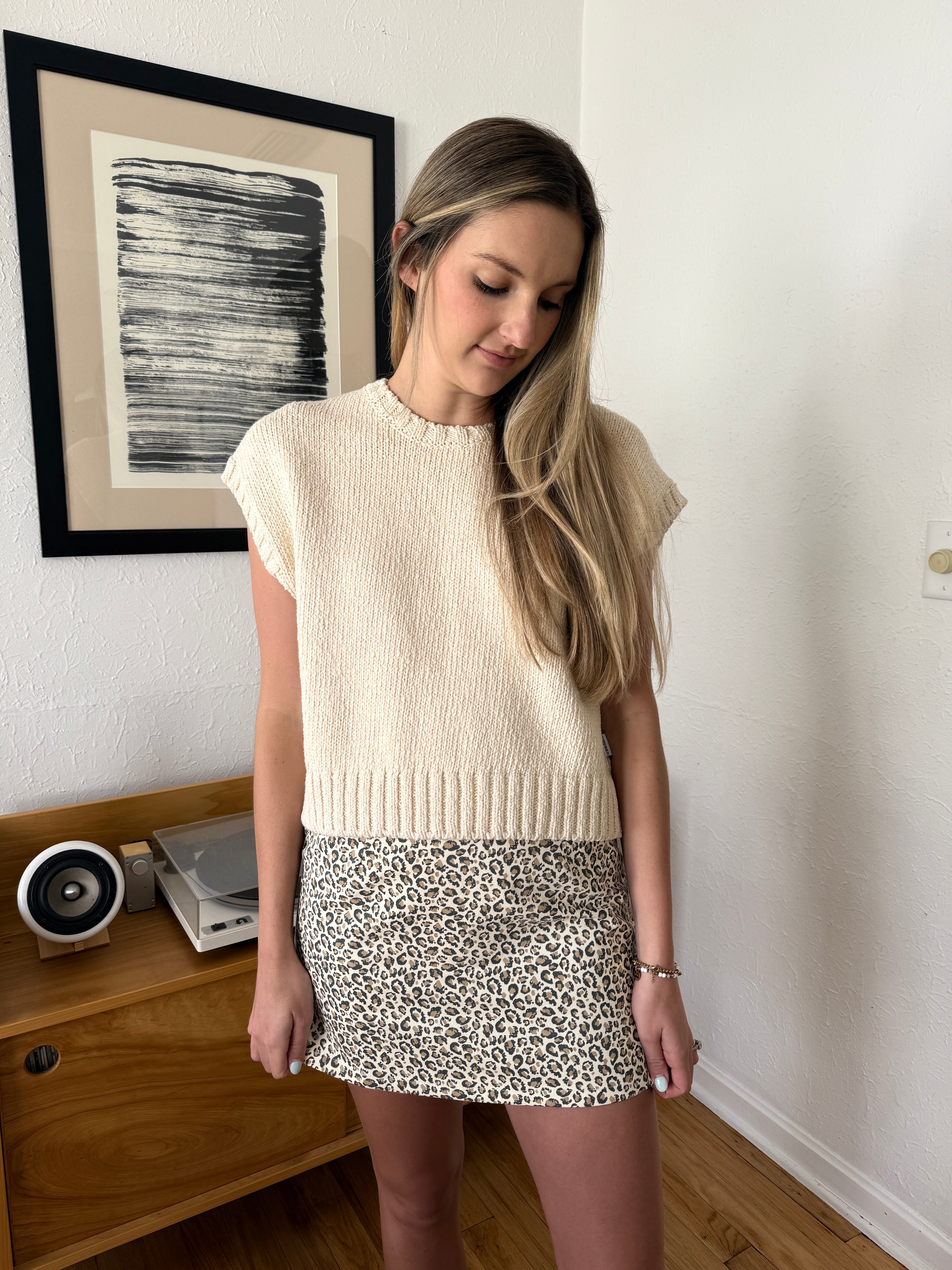 Needii Hayden Leopard Print Cotton Mini Skirt