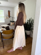 Kianna Cream Cotton Adjustable Maxi Skirt