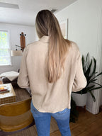 Hunter Light Olive Crinkle Buttoned Top