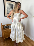 Jane Black Polka Dot Drop Waist Sleeveless Midi Dress