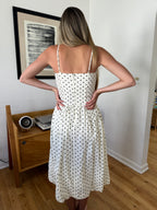 Jane Black Polka Dot Drop Waist Sleeveless Midi Dress