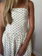 Jane Black Polka Dot Drop Waist Sleeveless Midi Dress