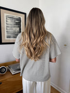 Things Between Gia Striped Oversized Cotton T-Shirt (Ivory)