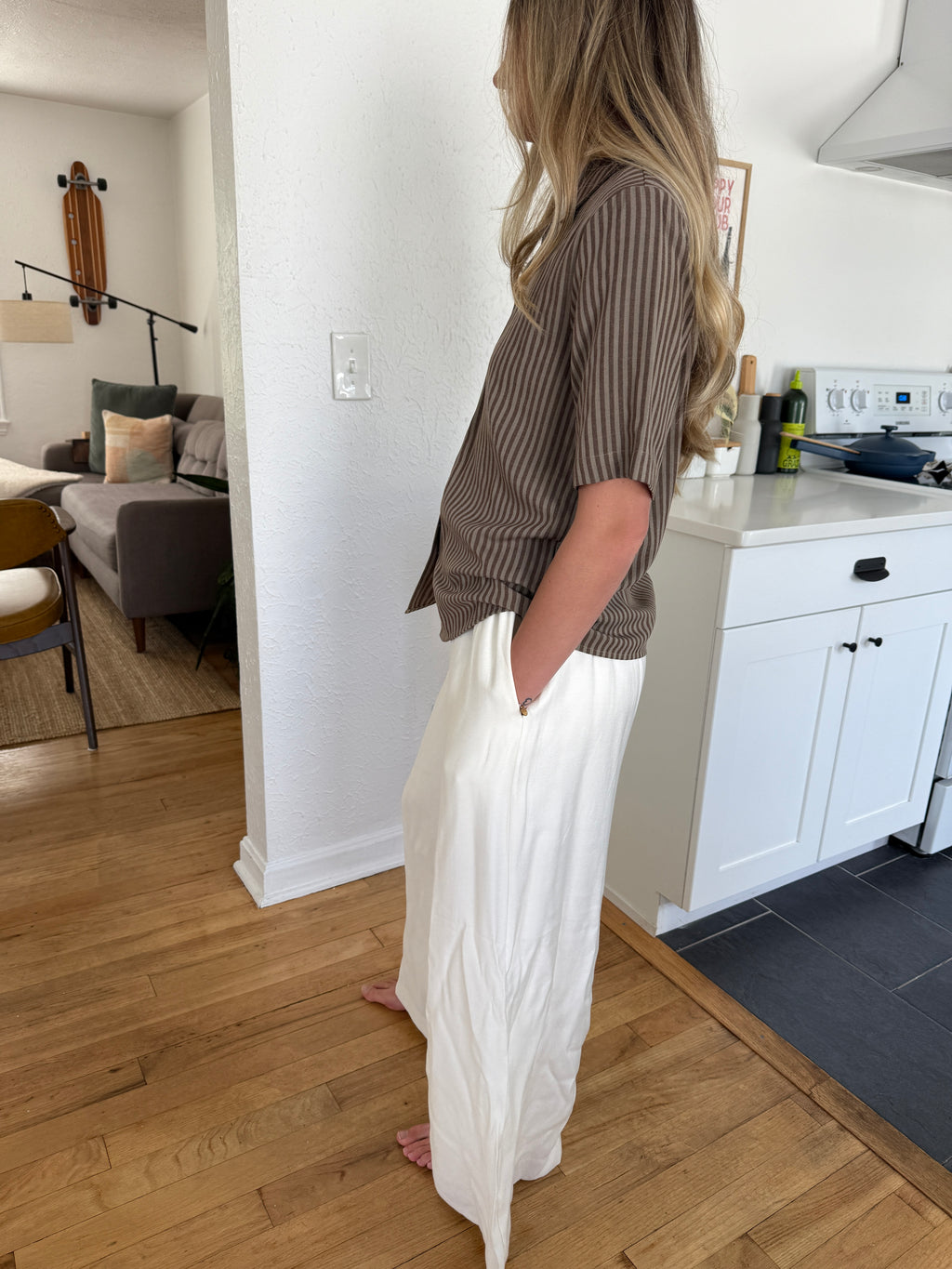 Lucy Paris Bea Cream Wide Leg Relaxed Pants